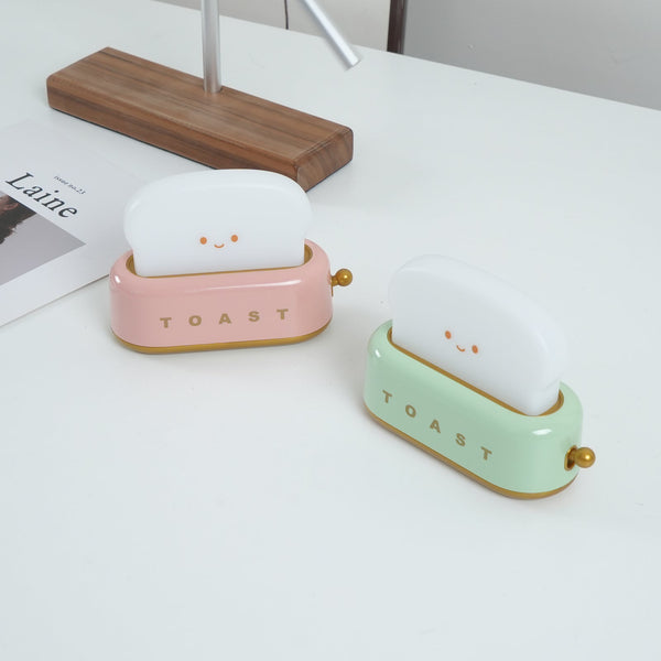 Speelse Retro Broodrooster Tafellamp met LED Licht & Oplaadbare Batterij – Unieke Woondecoratie
