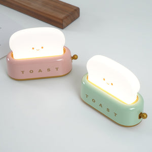 Speelse Retro Broodrooster Tafellamp met LED Licht & Oplaadbare Batterij – Unieke Woondecoratie