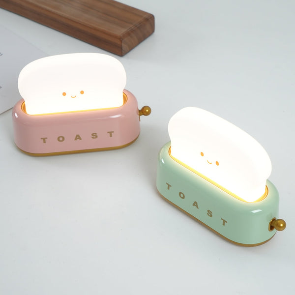 Speelse Retro Broodrooster Tafellamp met LED Licht & Oplaadbare Batterij – Unieke Woondecoratie