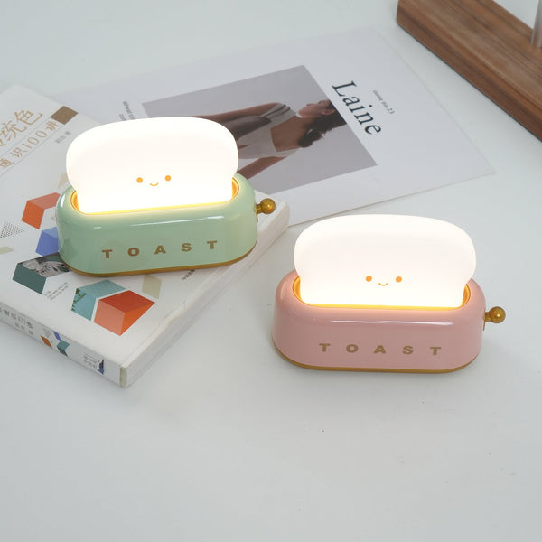 Speelse Retro Broodrooster Tafellamp met LED Licht & Oplaadbare Batterij – Unieke Woondecoratie