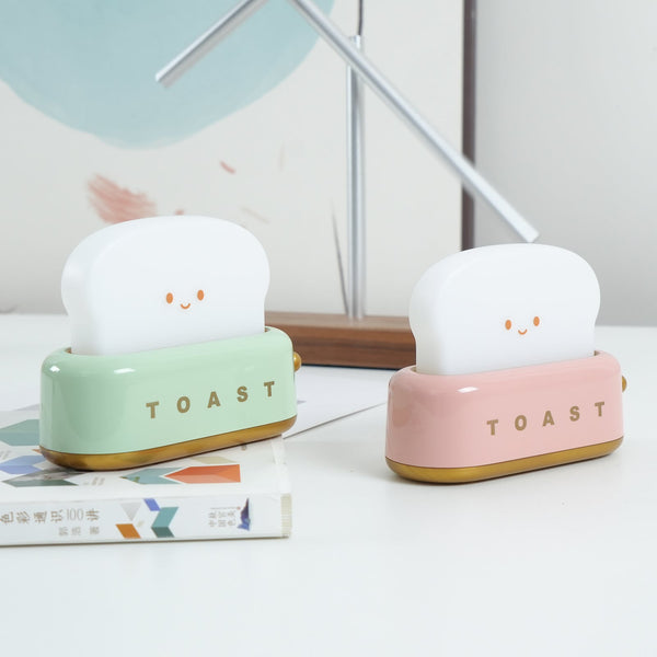 Speelse Retro Broodrooster Tafellamp met LED Licht & Oplaadbare Batterij – Unieke Woondecoratie