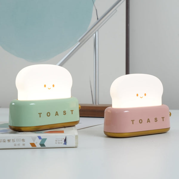 Speelse Retro Broodrooster Tafellamp met LED Licht & Oplaadbare Batterij – Unieke Woondecoratie