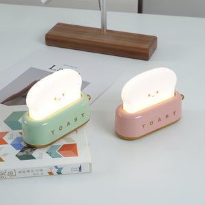 Speelse Retro Broodrooster Tafellamp met LED Licht & Oplaadbare Batterij – Unieke Woondecoratie