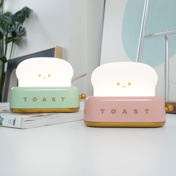 Speelse Retro Broodrooster Tafellamp met LED Licht & Oplaadbare Batterij – Unieke Woondecoratie