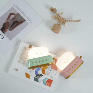 Speelse Retro Broodrooster Tafellamp met LED Licht & Oplaadbare Batterij – Unieke Woondecoratie