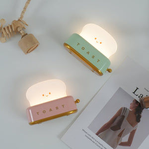 Speelse Retro Broodrooster Tafellamp met LED Licht & Oplaadbare Batterij – Unieke Woondecoratie