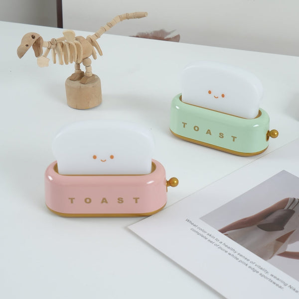 Speelse Retro Broodrooster Tafellamp met LED Licht & Oplaadbare Batterij – Unieke Woondecoratie