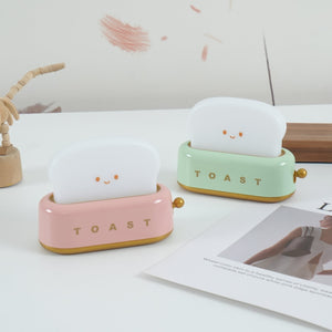 Speelse Retro Broodrooster Tafellamp met LED Licht & Oplaadbare Batterij – Unieke Woondecoratie