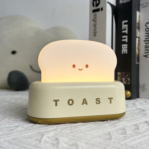 Speelse Retro Broodrooster Tafellamp met LED Licht & Oplaadbare Batterij – Unieke Woondecoratie