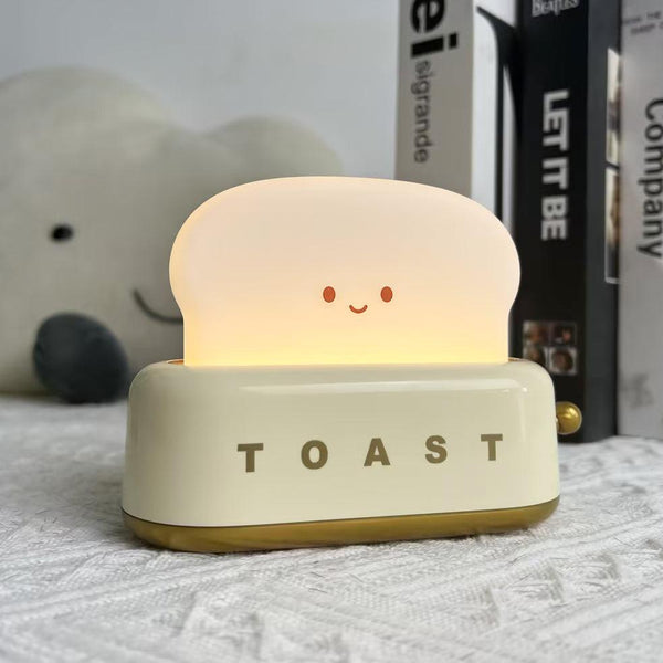 Speelse Retro Broodrooster Tafellamp met LED Licht & Oplaadbare Batterij – Unieke Woondecoratie