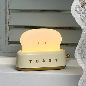 Speelse Retro Broodrooster Tafellamp met LED Licht & Oplaadbare Batterij – Unieke Woondecoratie