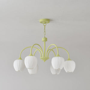 Tulpvormige Kronleuchter Hanglamp – Elegante Plafondlamp in Matcha Groen