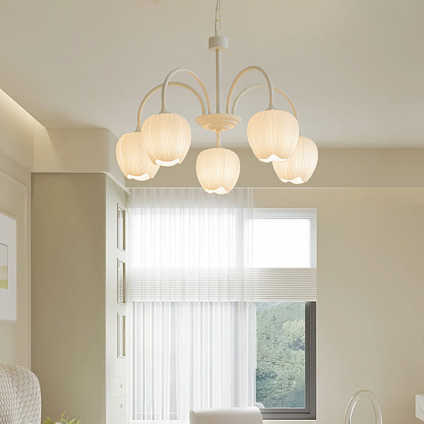 Tulpvormige Kronleuchter Hanglamp – Elegante Plafondlamp in Matcha Groen