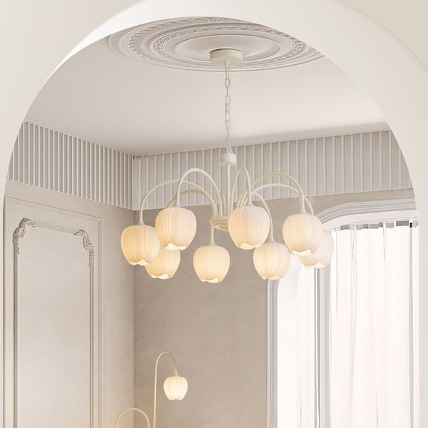 Tulpvormige Kronleuchter Hanglamp – Elegante Plafondlamp in Matcha Groen
