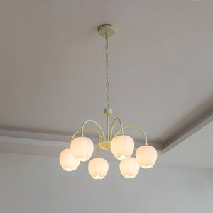 Tulpvormige Kronleuchter Hanglamp – Elegante Plafondlamp in Matcha Groen