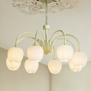 Tulpvormige Kronleuchter Hanglamp – Elegante Plafondlamp in Matcha Groen