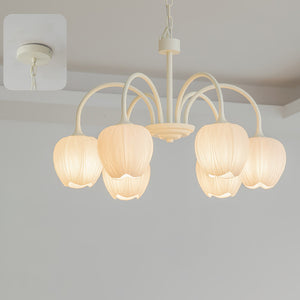 Tulpvormige Kronleuchter Hanglamp – Elegante Plafondlamp in Matcha Groen