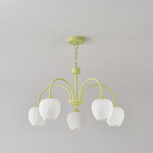 Tulpvormige Kronleuchter Hanglamp – Elegante Plafondlamp in Matcha Groen