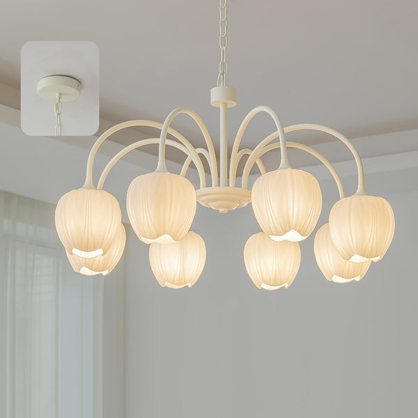 Tulpvormige Kronleuchter Hanglamp – Elegante Plafondlamp in Matcha Groen