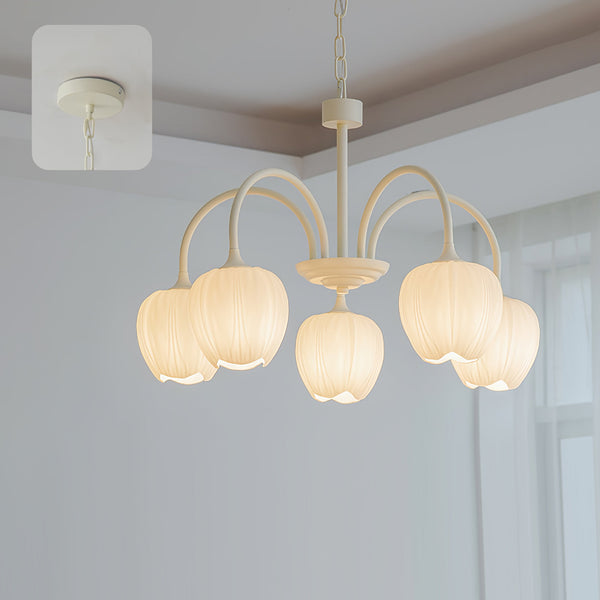 Tulpvormige Kronleuchter Hanglamp – Elegante Plafondlamp in Matcha Groen