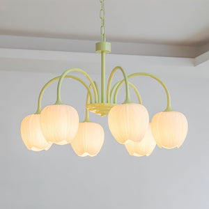 Tulpvormige Kronleuchter Hanglamp – Elegante Plafondlamp in Matcha Groen