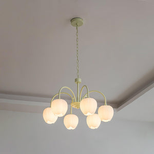 Tulpvormige Kronleuchter Hanglamp – Elegante Plafondlamp in Matcha Groen