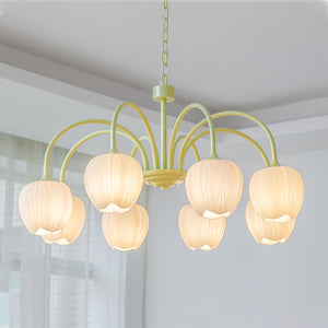 Tulpvormige Kronleuchter Hanglamp – Elegante Plafondlamp in Matcha Groen