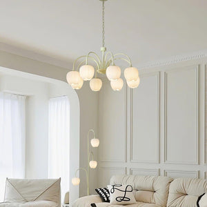 Tulpvormige Kronleuchter Hanglamp – Elegante Plafondlamp in Matcha Groen