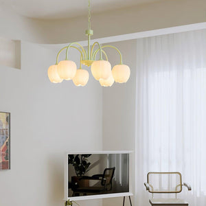 Tulpvormige Kronleuchter Hanglamp – Elegante Plafondlamp in Matcha Groen