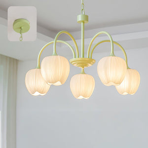 Tulpvormige Kronleuchter Hanglamp – Elegante Plafondlamp in Matcha Groen