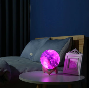 3D Maanlamp met Instelbaar Licht en Galaxykleuren  Sfeervolle Woondecoratie
