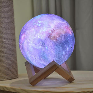 3D Maanlamp met Instelbaar Licht en Galaxykleuren  Sfeervolle Woondecoratie