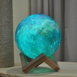 3D Maanlamp met Instelbaar Licht en Galaxykleuren  Sfeervolle Woondecoratie