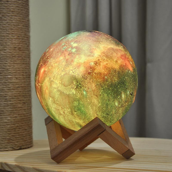 3D Maanlamp met Instelbaar Licht en Galaxykleuren  Sfeervolle Woondecoratie