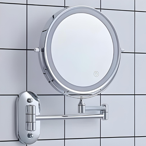 Oplaadbare LED Make-up Spiegel met 5x Vergroting en Instelbare Verlichting  Draagbare Toilettafel Spiegel