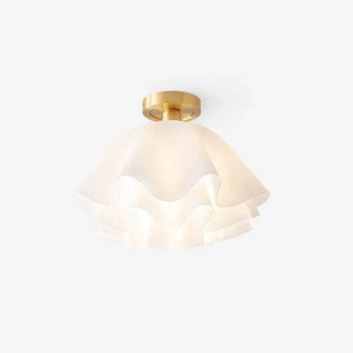 Vintage Witte Plafondlamp met Bloemenontwerp – Stijlvolle Interieurverlichting