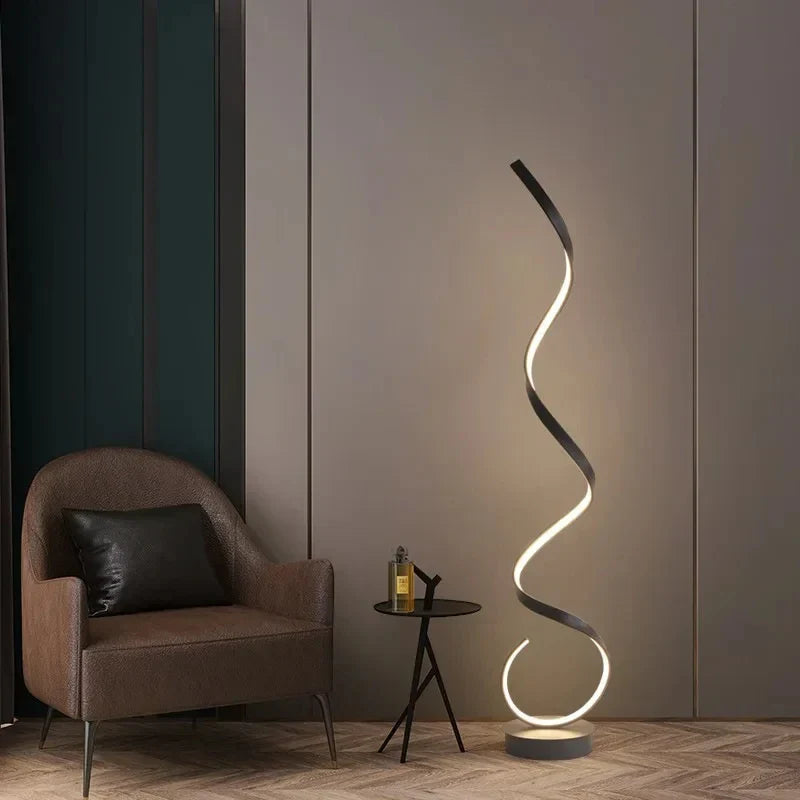 Dimbare LED Spiraal Vloerlamp – Moderne Sfeerverlichting voor Woonkamers & Kantoren