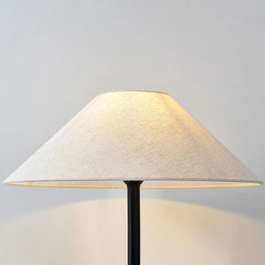Vloerlamp met Organische Vorm van Hout en Linnen – Japandi Stijl Verlichting