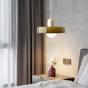 Moderne Art Deco Glazen Hanglamp – Kleurrijke Halo Plafondlamp