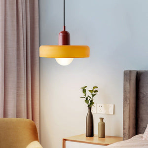 Moderne Art Deco Glazen Hanglamp – Kleurrijke Halo Plafondlamp