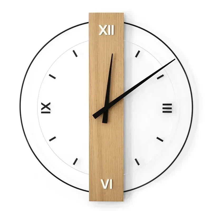 Minimalistische Houten Wandklok – Moderne Woondecoratie met Natuurlijke Uitstraling