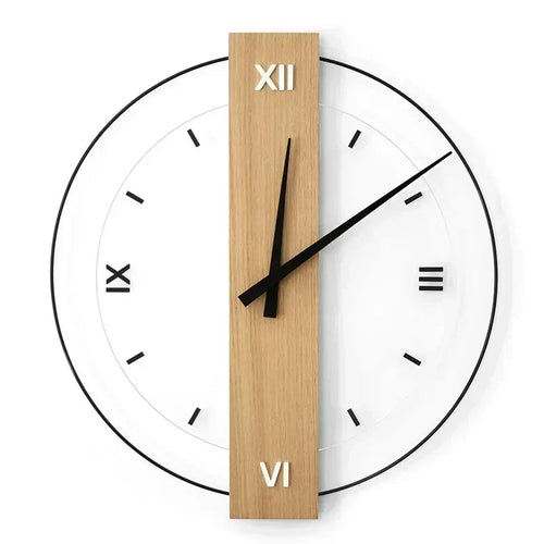 Minimalistische Houten Wandklok – Moderne Woondecoratie met Natuurlijke Uitstraling