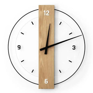 Minimalistische Houten Wandklok – Moderne Woondecoratie met Natuurlijke Uitstraling