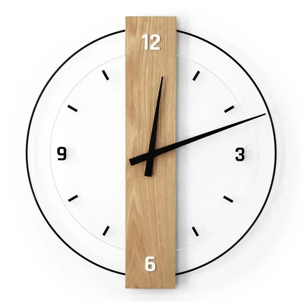 Minimalistische Houten Wandklok – Moderne Woondecoratie met Natuurlijke Uitstraling