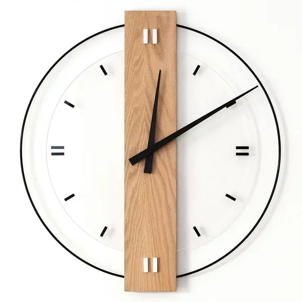 Minimalistische Houten Wandklok – Moderne Woondecoratie met Natuurlijke Uitstraling