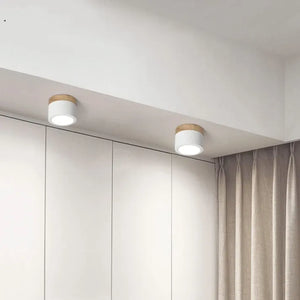 Moderne zwarte plafondlamp met houtaccent – LED design verlichting