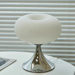 Antieke Appel Tafellamp  Glazen Bureau Lamp met E27 Halogeen & Draaiknop