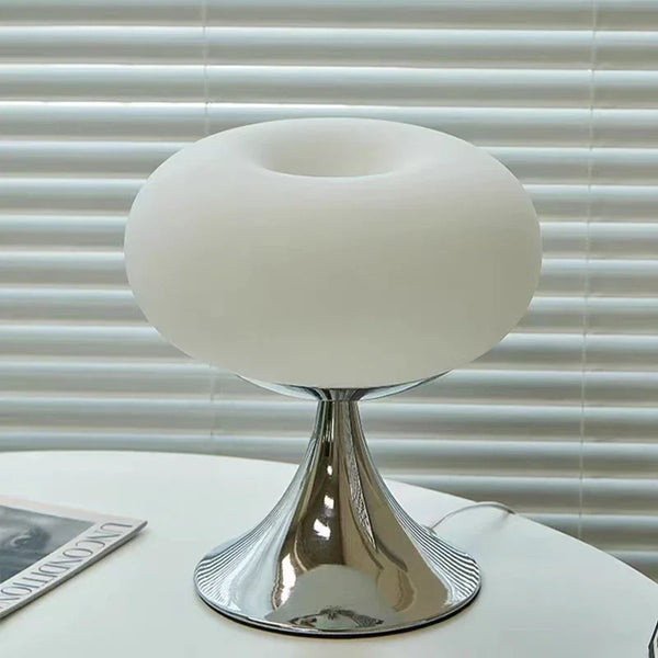 Antieke Appel Tafellamp  Glazen Bureau Lamp met E27 Halogeen & Draaiknop