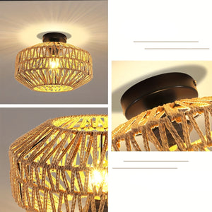 Boho Plafondlamp – Handgemaakte Rustieke Hanglamp voor Gezellige Interieurs
