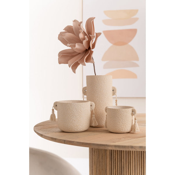 J-Line Eettafel Vincent Ø120 cm – Rond Naturel Mangohout – Sculpturaal Design